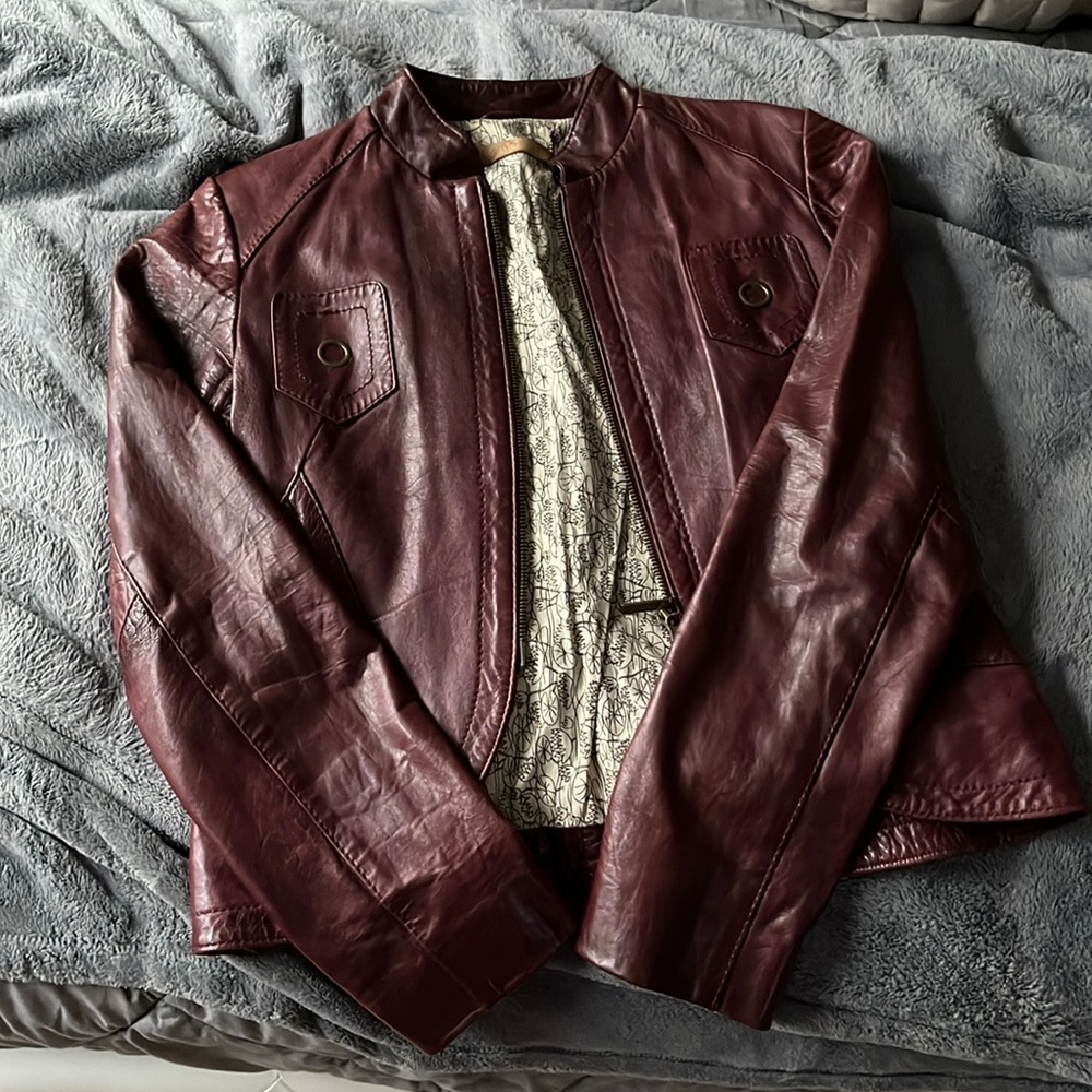 Burgundy Leather Jacket